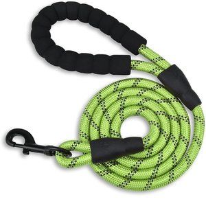 Dog Leash Large Pet Rope Heavy Duty Reflective with Comfy Handle 6.5 FT GREEN